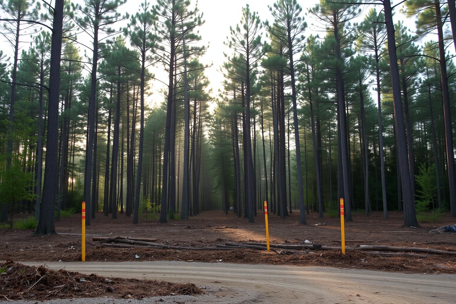Wooded Georgia building lot prepared for construction
